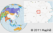 Political Location Map of Huangshi Shiqu, highlighted country