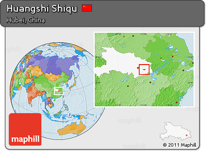 Political Location Map of Huangshi Shiqu, highlighted parent region