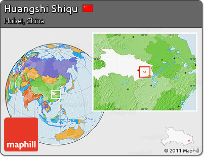 Political Location Map of Huangshi Shiqu, highlighted parent region