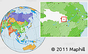 Political Location Map of Huangshi Shiqu, highlighted parent region