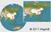Satellite Location Map of Huangshi Shiqu, highlighted country, within the entire country