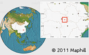 Satellite Location Map of Huangshi Shiqu, highlighted country