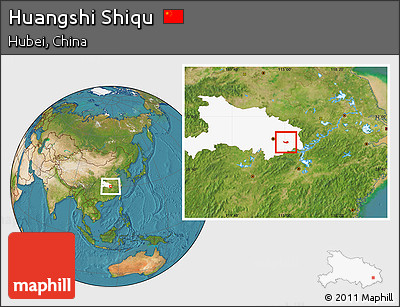 Satellite Location Map of Huangshi Shiqu, highlighted parent region