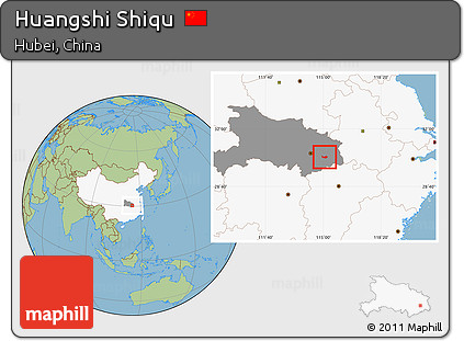 Savanna Style Location Map of Huangshi Shiqu, highlighted country, highlighted parent region