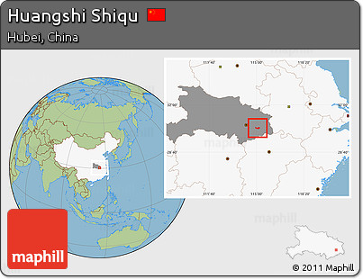 Savanna Style Location Map of Huangshi Shiqu, highlighted country, highlighted parent region