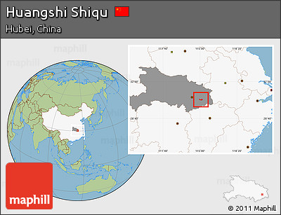 Savanna Style Location Map of Huangshi Shiqu, highlighted country, highlighted parent region