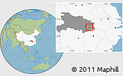 Savanna Style Location Map of Huangshi Shiqu, highlighted country, highlighted parent region
