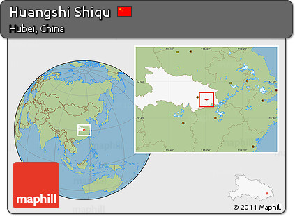 Savanna Style Location Map of Huangshi Shiqu, highlighted parent region