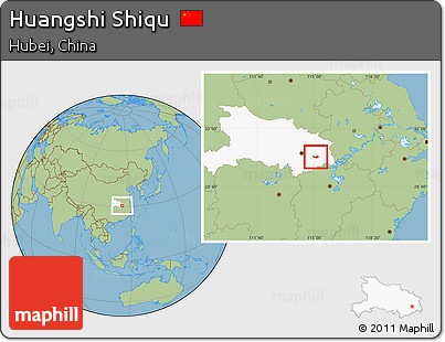 Savanna Style Location Map of Huangshi Shiqu, highlighted parent region
