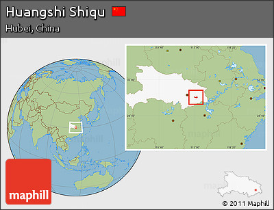 Savanna Style Location Map of Huangshi Shiqu, highlighted parent region