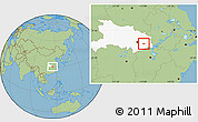 Savanna Style Location Map of Huangshi Shiqu, highlighted parent region