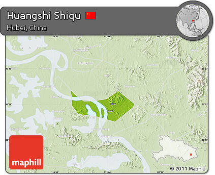 Physical Map of Huangshi Shiqu, lighten
