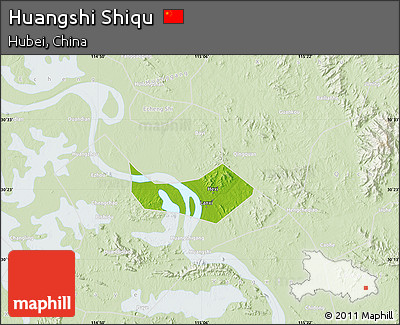 Physical Map of Huangshi Shiqu, lighten