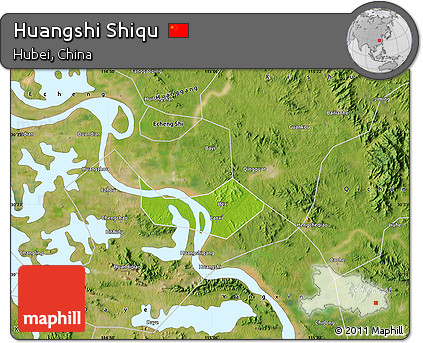 Physical Map of Huangshi Shiqu, satellite outside