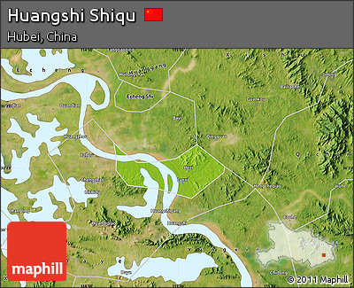 Physical Map of Huangshi Shiqu, satellite outside