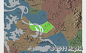 Political Map of Huangshi Shiqu, darken, semi-desaturated