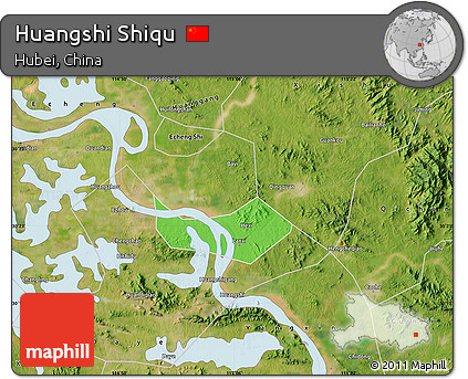 Political Map of Huangshi Shiqu, satellite outside