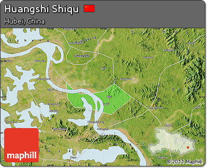 Political Map of Huangshi Shiqu, satellite outside