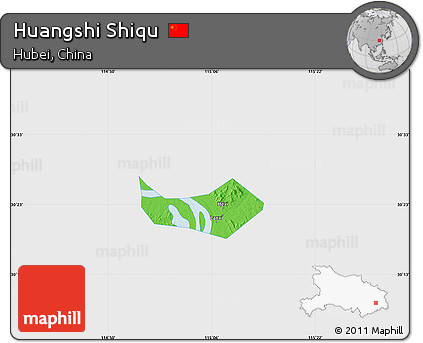 Political Map of Huangshi Shiqu, single color outside