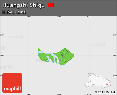 Political Map of Huangshi Shiqu, single color outside
