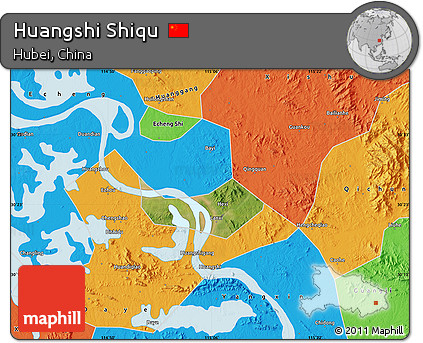 Satellite Map of Huangshi Shiqu, political outside