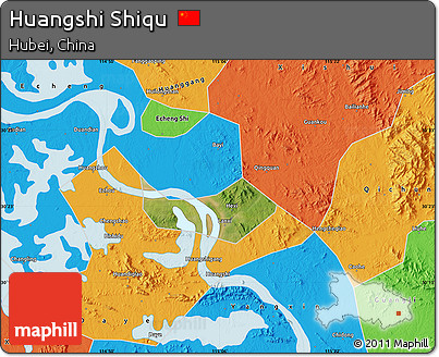 Satellite Map of Huangshi Shiqu, political outside