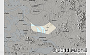 Shaded Relief Map of Huangshi Shiqu, darken, semi-desaturated