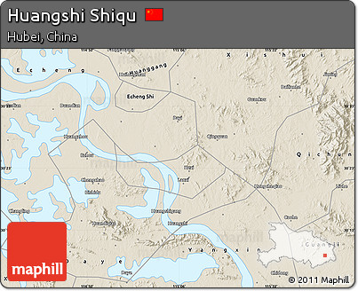 Shaded Relief Map of Huangshi Shiqu