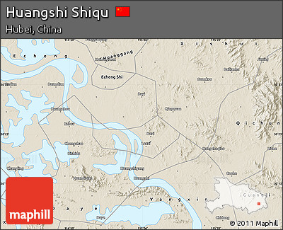 Shaded Relief Map of Huangshi Shiqu