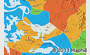 Shaded Relief Map of Huangshi Shiqu, political outside