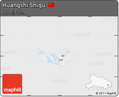 Silver Style Map of Huangshi Shiqu, single color outside