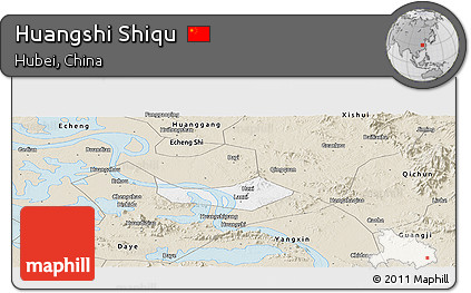 Classic Style Panoramic Map of Huangshi Shiqu