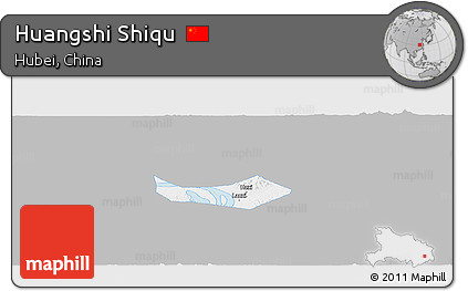 Gray Panoramic Map of Huangshi Shiqu, single color outside