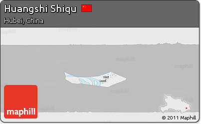 Gray Panoramic Map of Huangshi Shiqu, single color outside