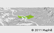 Physical Panoramic Map of Huangshi Shiqu, lighten, desaturated