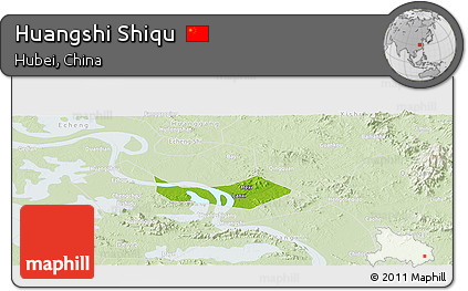 Physical Panoramic Map of Huangshi Shiqu, lighten