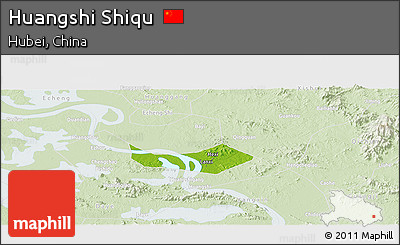 Physical Panoramic Map of Huangshi Shiqu, lighten