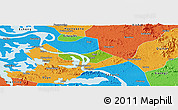 Physical Panoramic Map of Huangshi Shiqu, political outside
