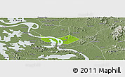 Physical Panoramic Map of Huangshi Shiqu, semi-desaturated