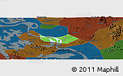 Political Panoramic Map of Huangshi Shiqu, darken