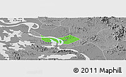 Political Panoramic Map of Huangshi Shiqu, desaturated