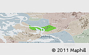 Political Panoramic Map of Huangshi Shiqu, lighten, semi-desaturated