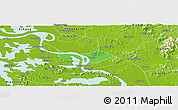 Political Panoramic Map of Huangshi Shiqu, physical outside