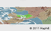 Political Panoramic Map of Huangshi Shiqu, semi-desaturated
