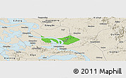 Political Panoramic Map of Huangshi Shiqu, shaded relief outside