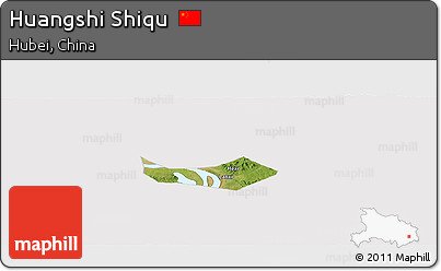 Satellite Panoramic Map of Huangshi Shiqu, cropped outside