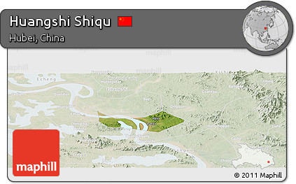 Satellite Panoramic Map of Huangshi Shiqu, lighten