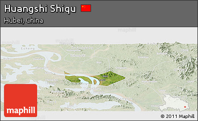 Satellite Panoramic Map of Huangshi Shiqu, lighten