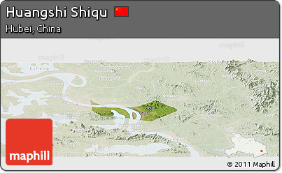 Satellite Panoramic Map of Huangshi Shiqu, lighten