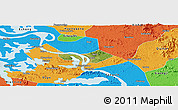 Satellite Panoramic Map of Huangshi Shiqu, political outside